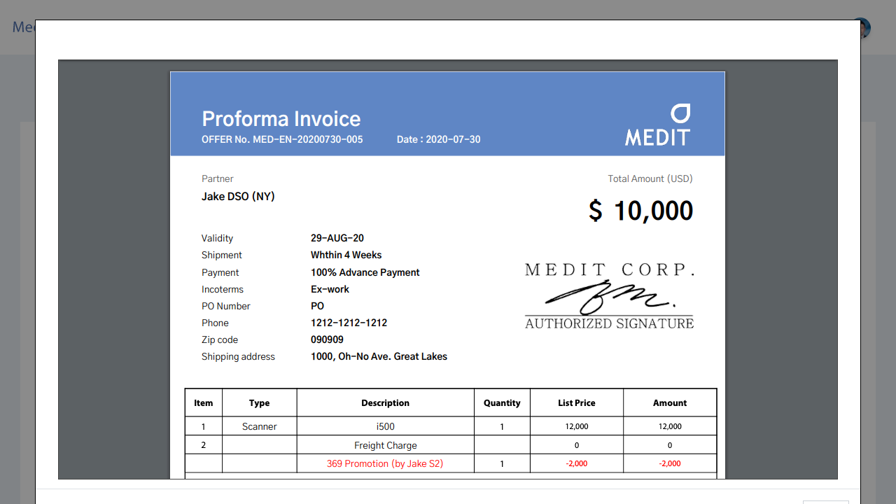 Proforma Invoice